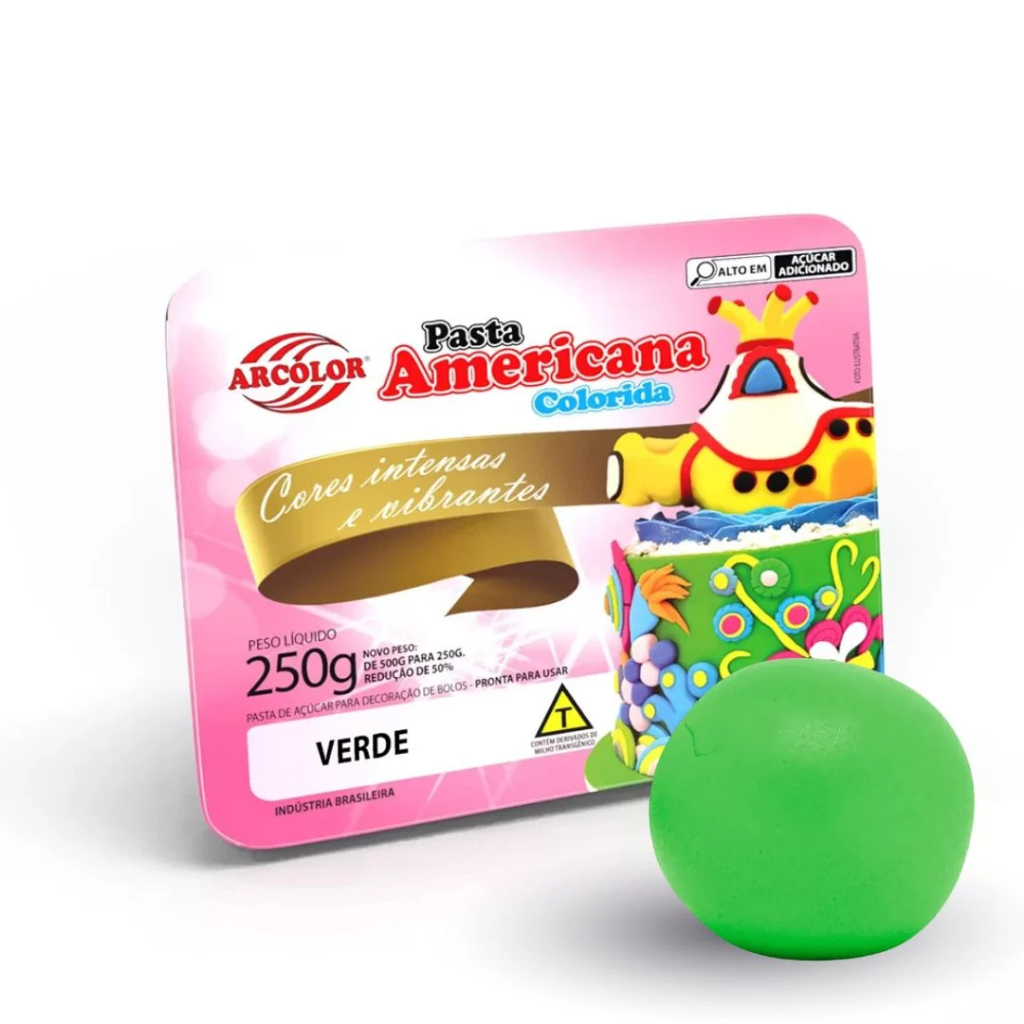 Pasta Americana Colorida Verde 250g Arcolor