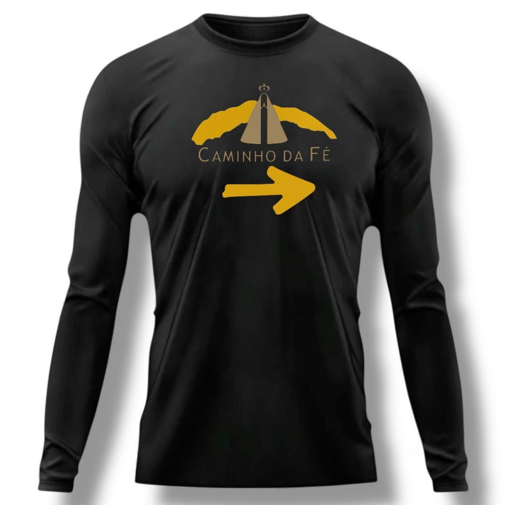 Camisa com proteção uv térmica caminho da fé Aparecida católica