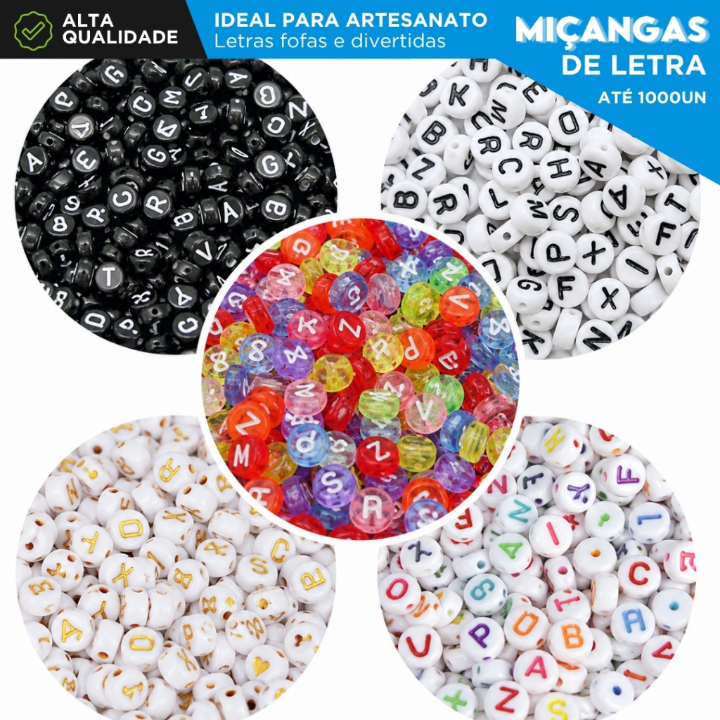 Kit de Miçangas Coloridas para Pulseiras e Colares - SH