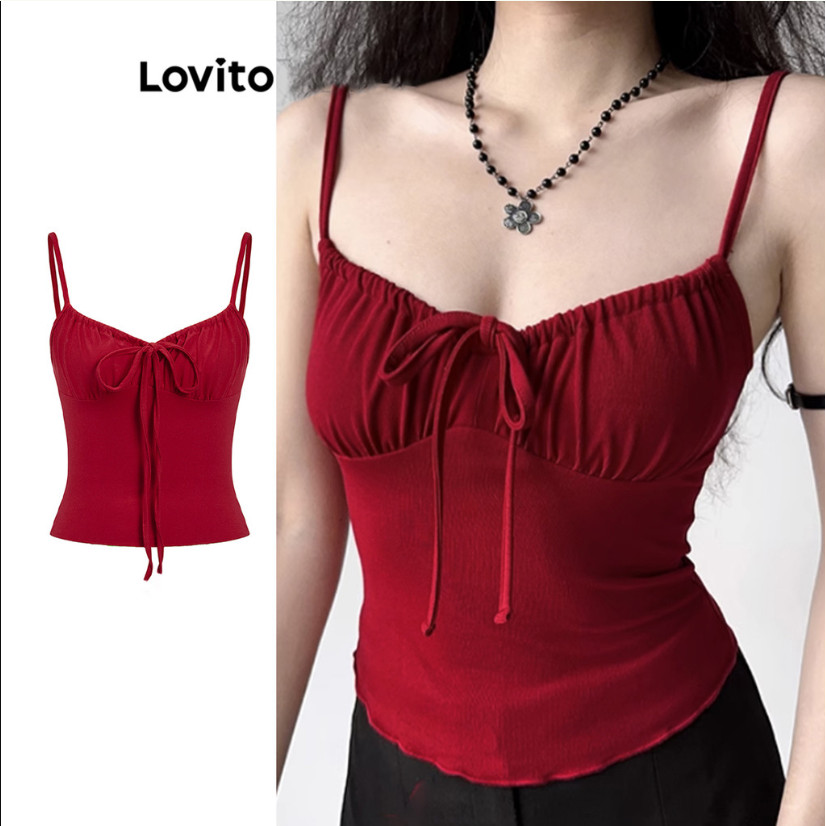 Lovito Regata Casual De Verão Feminina Com Amarração Frontal Multicolorida L95ED508