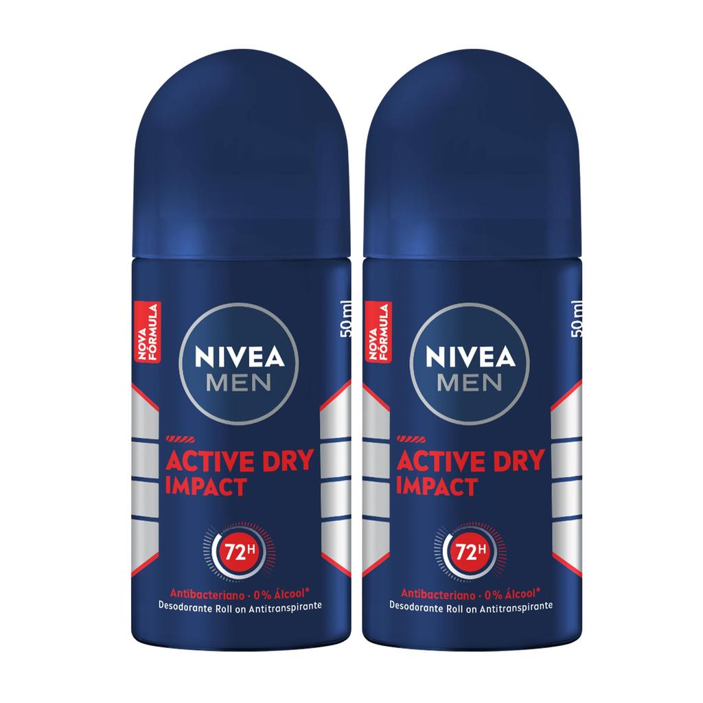 Kit NIVEA MEN Desodorante Antitranspirante Roll On Dry Impact 50ml