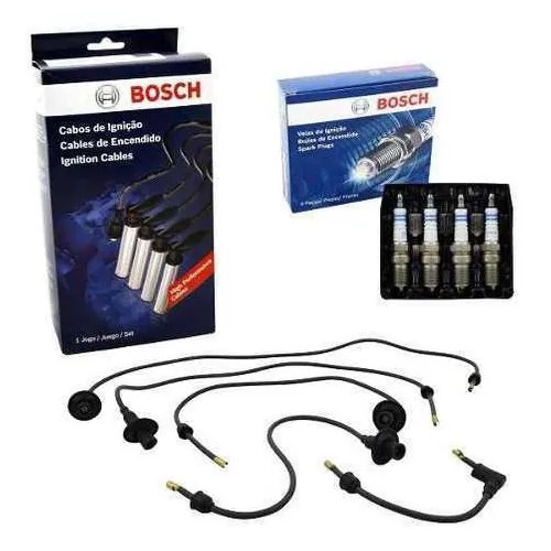 Kit Cabo + Vela Ignição Original Bosch GOL 1982 1983 1984 1985 1986 1.6