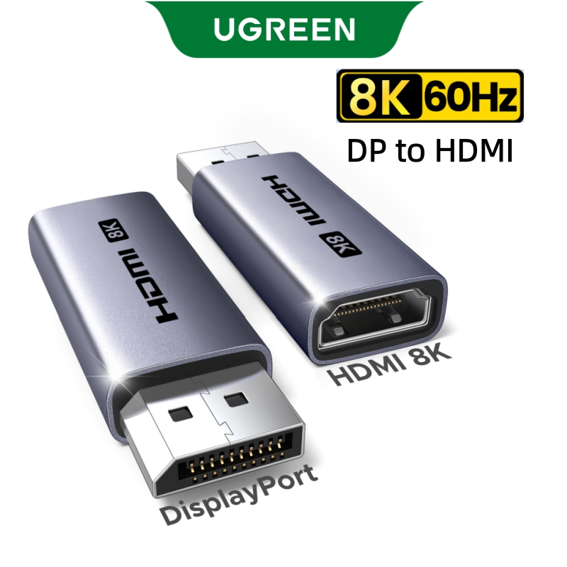 UGREEN 8K/60Hz DisplayPort Para HDMI Adaptador De Concha De Alumínio De 1 Pacote Unidirecional Compatível Com Desktop