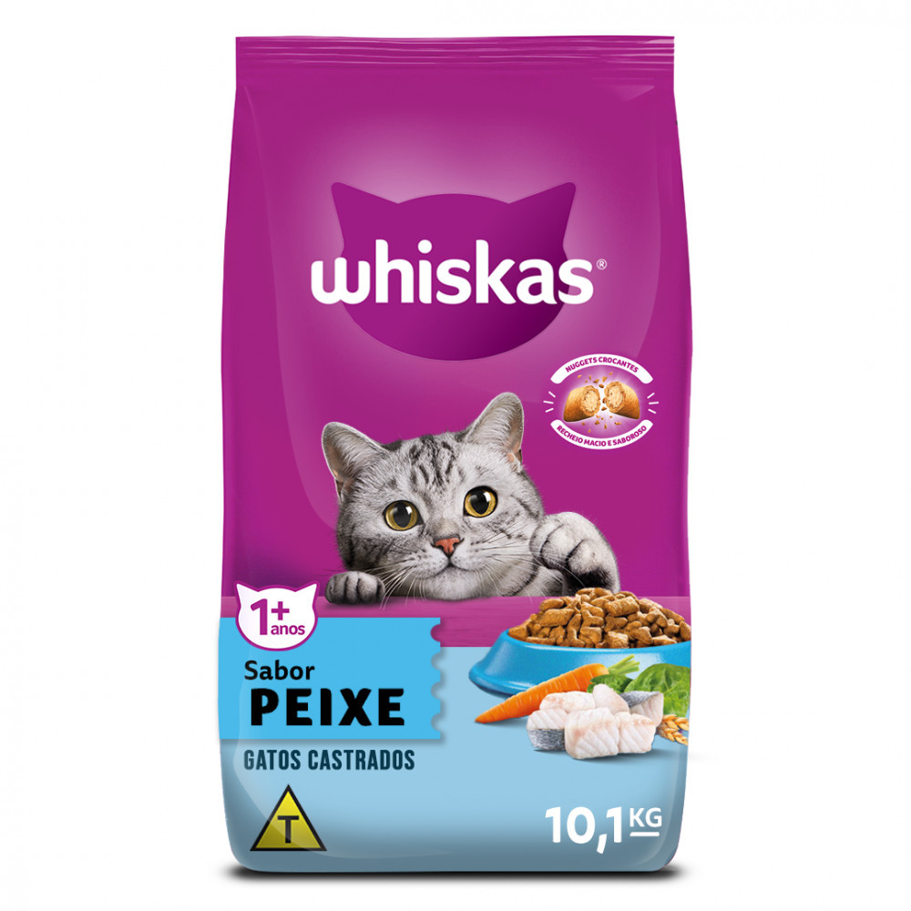 Ração Peixe Gatos Adultos Castrados 900g Whiskas
