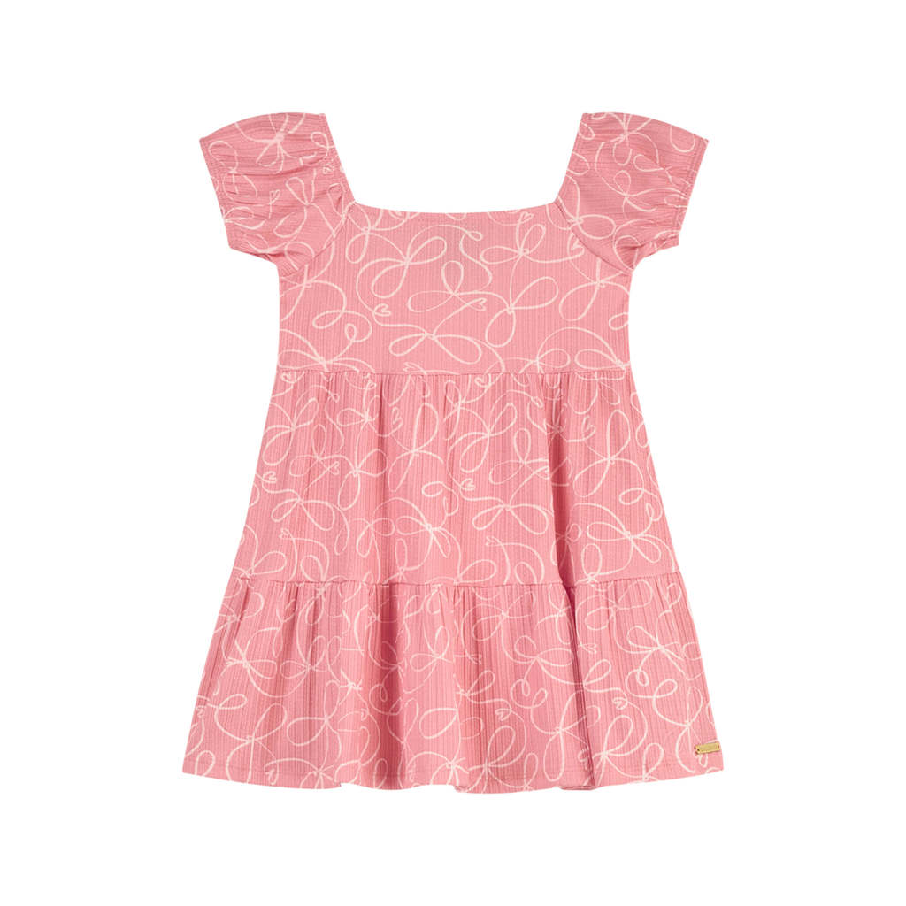 Vestido Infantil Menina Estampa Laços Colorittá Rosa