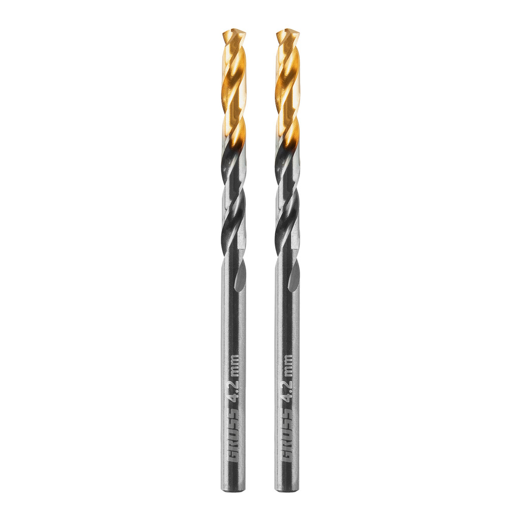 BROCA ACO RAPIDO PROFISSIONAL, NITRETO DE TITANIO, PARA METAL, 4,2MM, 2PCS // GROSS