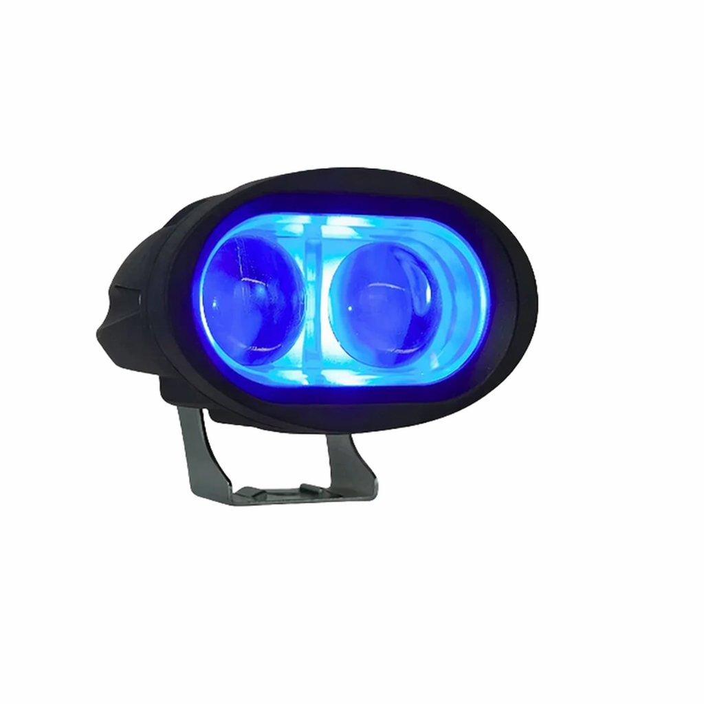 Farol de Milha 2 LED 20W Azul 12/24V ASX - 1 UNIDADE
