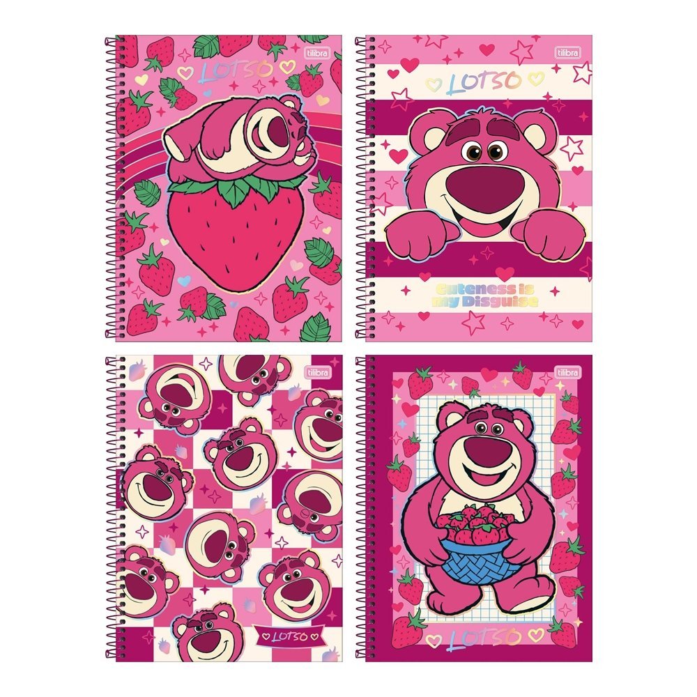 Caderno Espiral Tilibra Universitário Lotso - Capa Dura 10 Matérias 160 Folhas - Embalagem com 4 Unidades (SORTIDO)