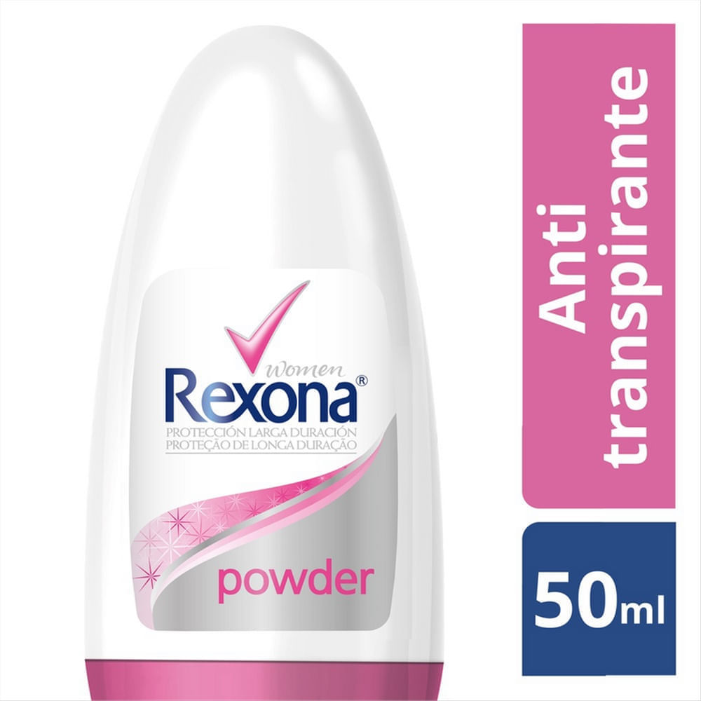 Desodorante Antitranspirante Rollon Powder Dry Feminino 48h Rexona 50ml