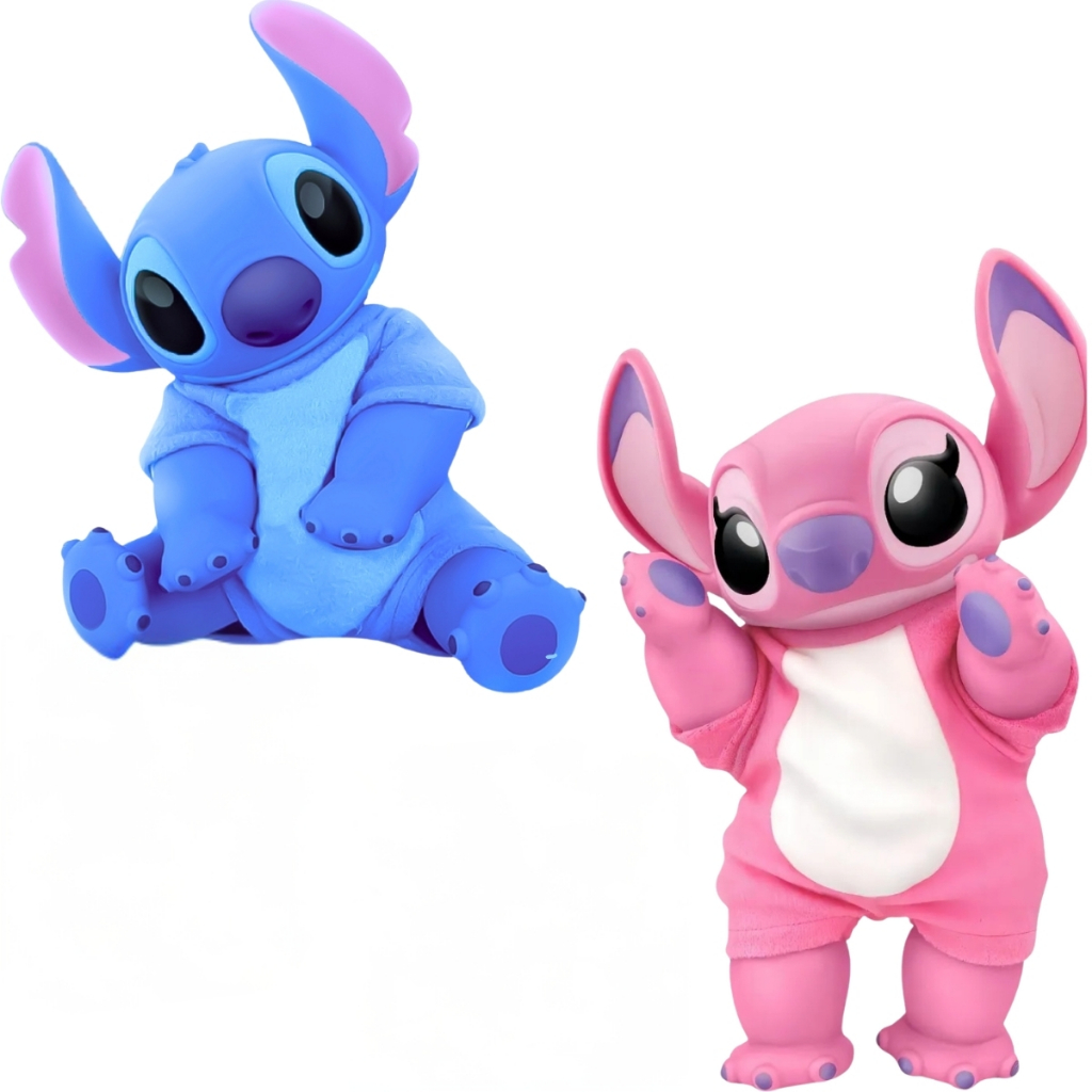 Boneco Angel Stitch Coleção Amor de Filhote Vinil Disney Brinquedo Infantil - Roma