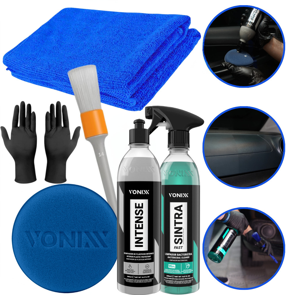 Kit Limpeza Interna Automotiva Vonixx Intense 500ml + Sintra Fast Profissional