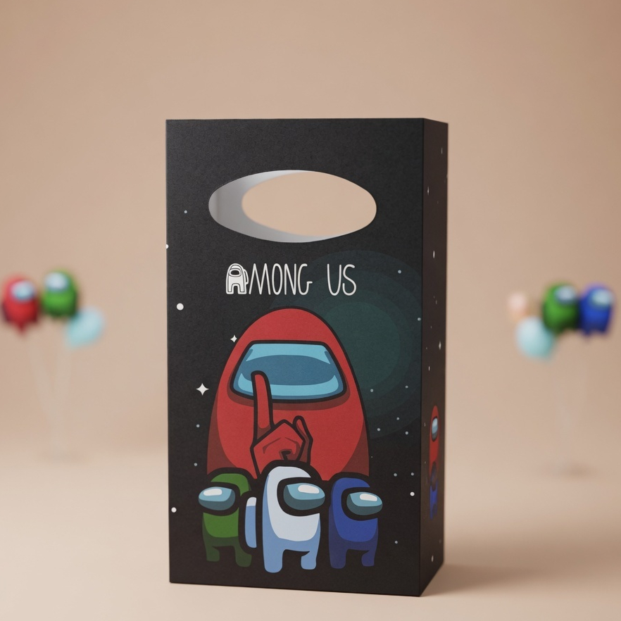 Sacolinha Surpresa Personalizada AMONG-US Lembrancinha para Festa Infantil Aniversário PEGUE E MONTE