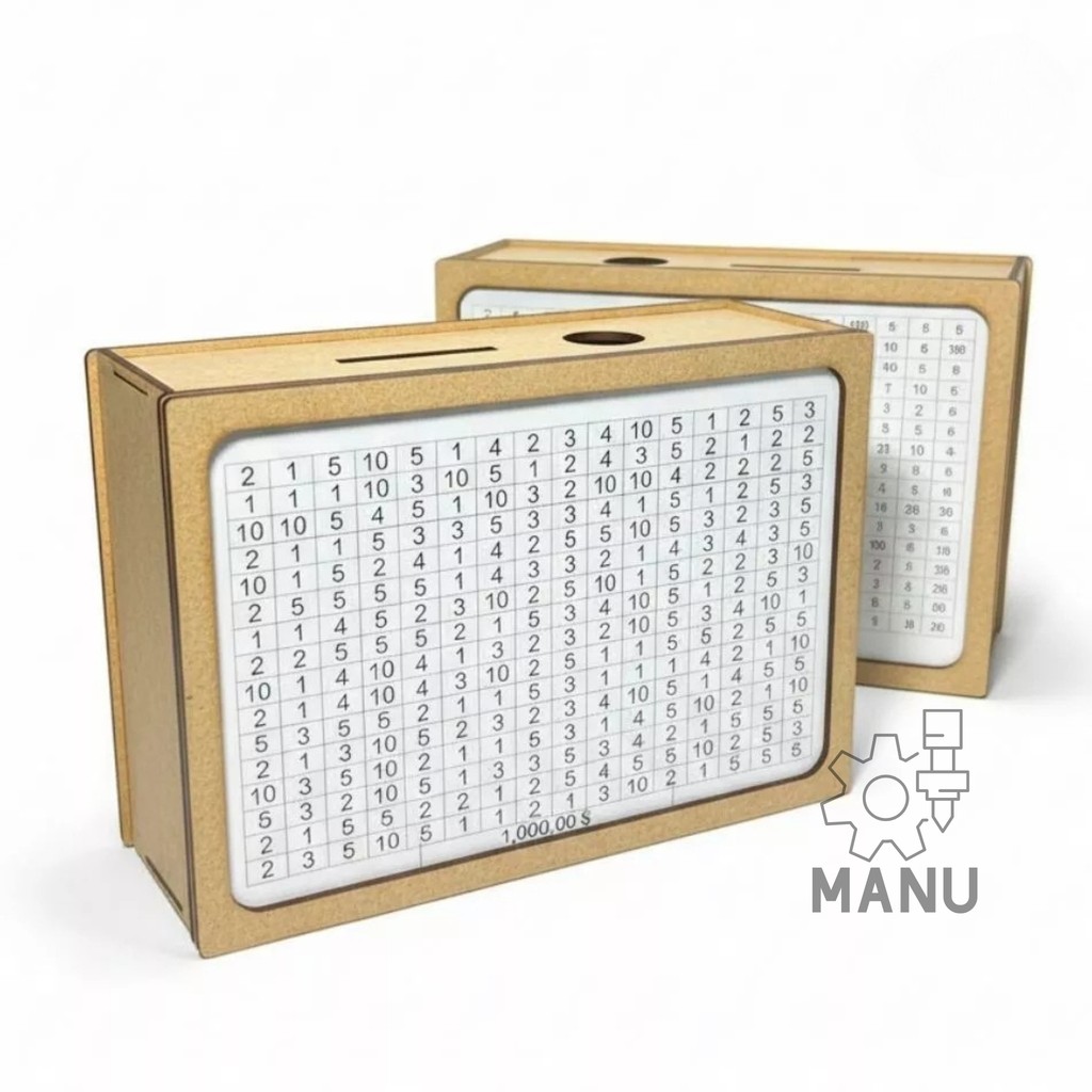 Cofre Desafio Japonês 5mil 10mil 20mil | Economia Dinheiro MDF | Meta Financeira