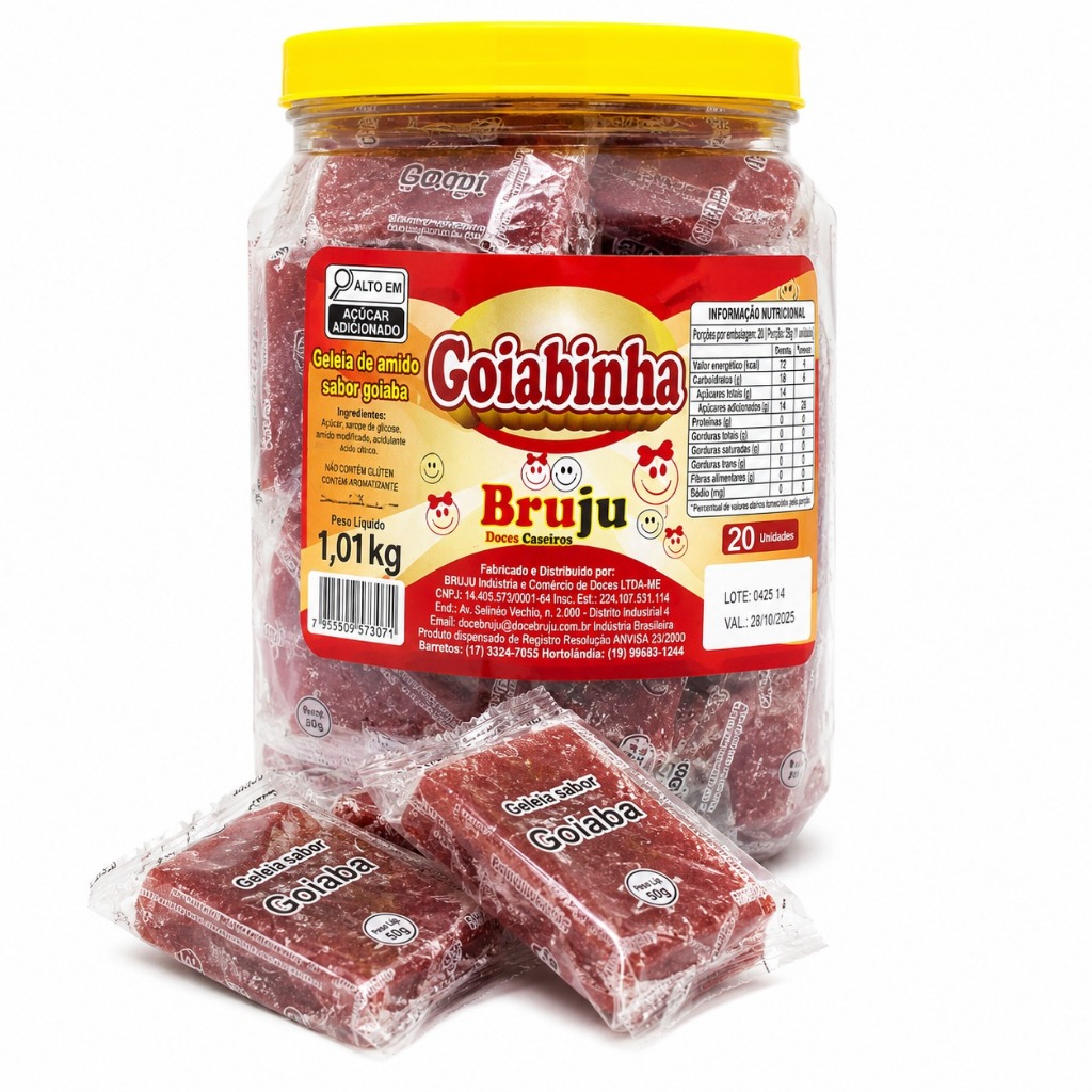 Pote De Doce Goiabinha 20 Uni 1,01kg - Bruju