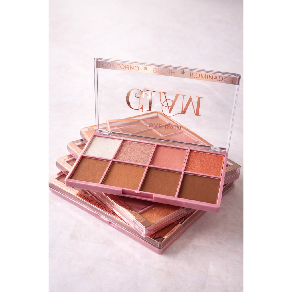 Paleta Glam Multiuso Love Rain Contorno Blush Iluminador