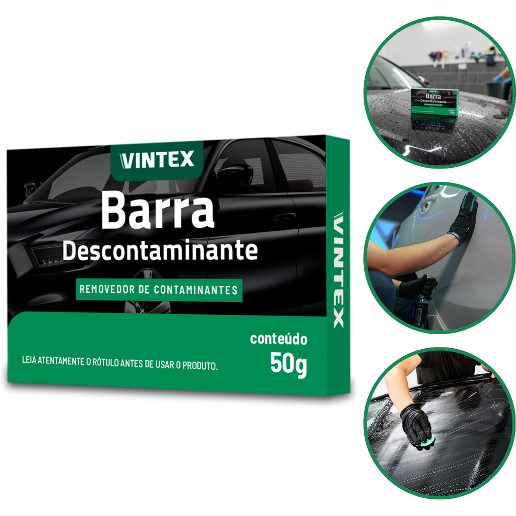 Clay Bar Vintex V-Bar Barra Descontaminante Limpadora Automotiva 50g