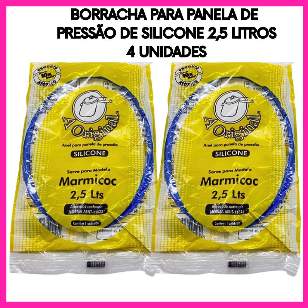 Borracha Panela de Pressão 2,5 Litros Silicone Universal – Reposição Vedação 4 Unidades