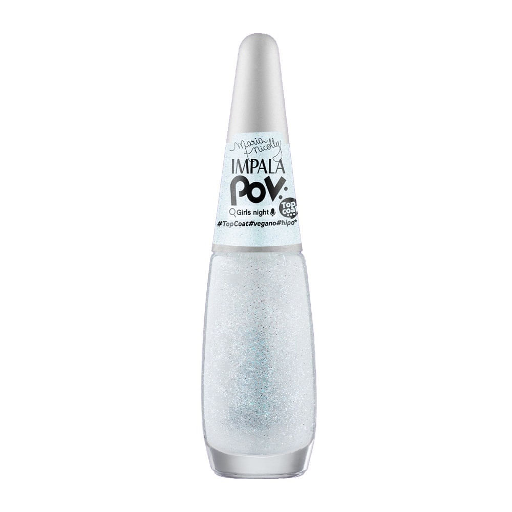 Esmalte Top Coat Impala POV Girls Night Glitter 7,5ml