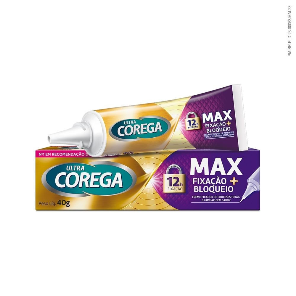 Creme Fixador de Dentadura Corega Ultra Max Fixação Sem Sabor 40g