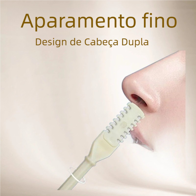 Ferramenta Aparador Pêlos Nariz Portátil Lavável - Cabeça Dupla 360° Giratória Ideal para Dia a Dia
