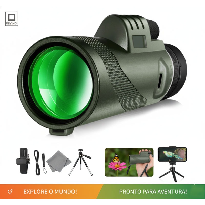Telescópio Monocular 50x60 Lente Para Celular Potente À Prova Dágua Ao Ar Livre