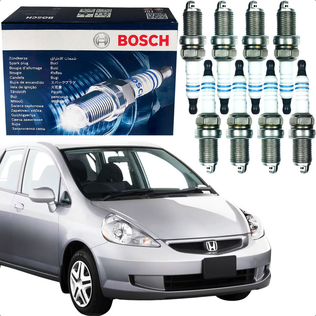 Jogo 8 Vela Honda Fit 1.4 2003 2004 2005 2006 Original Bosch