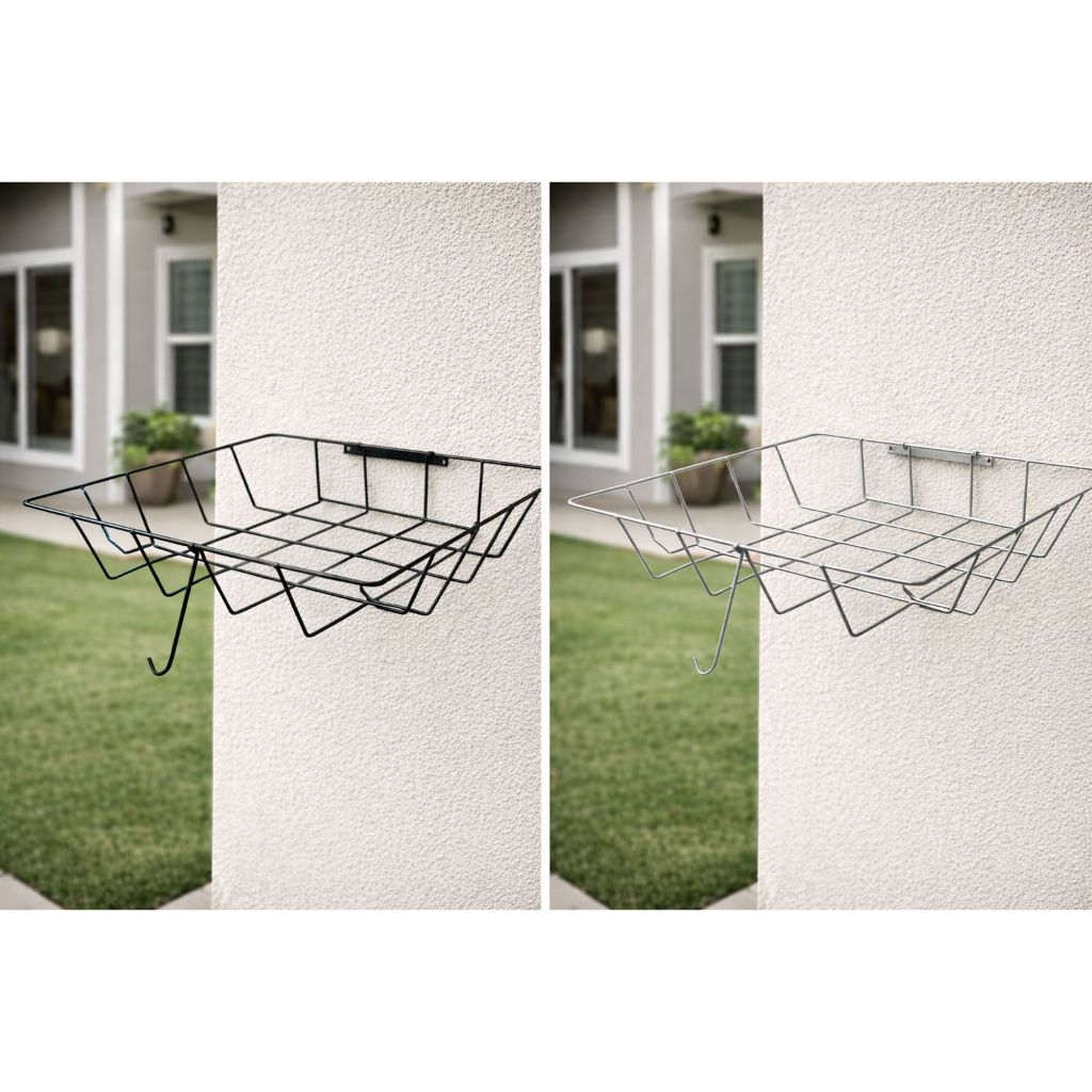 Lixeira de Parede Externa Grande 54cm Porta Lixo Suspenso Ferro Reforçado + Kit Instalação