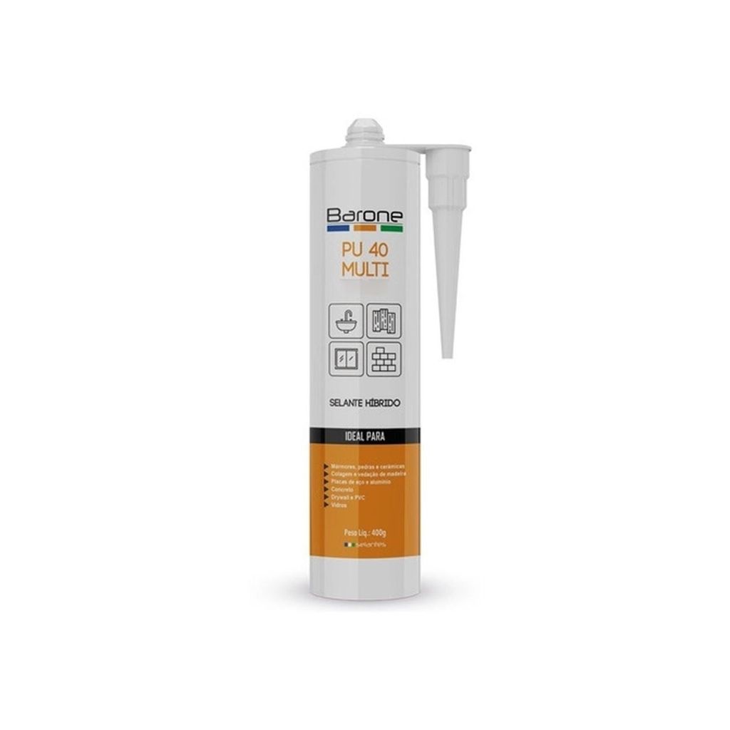 Selante Poliuretano Baroneflex PU40 400g Branco Multiuso Juntas Calhas Rufos