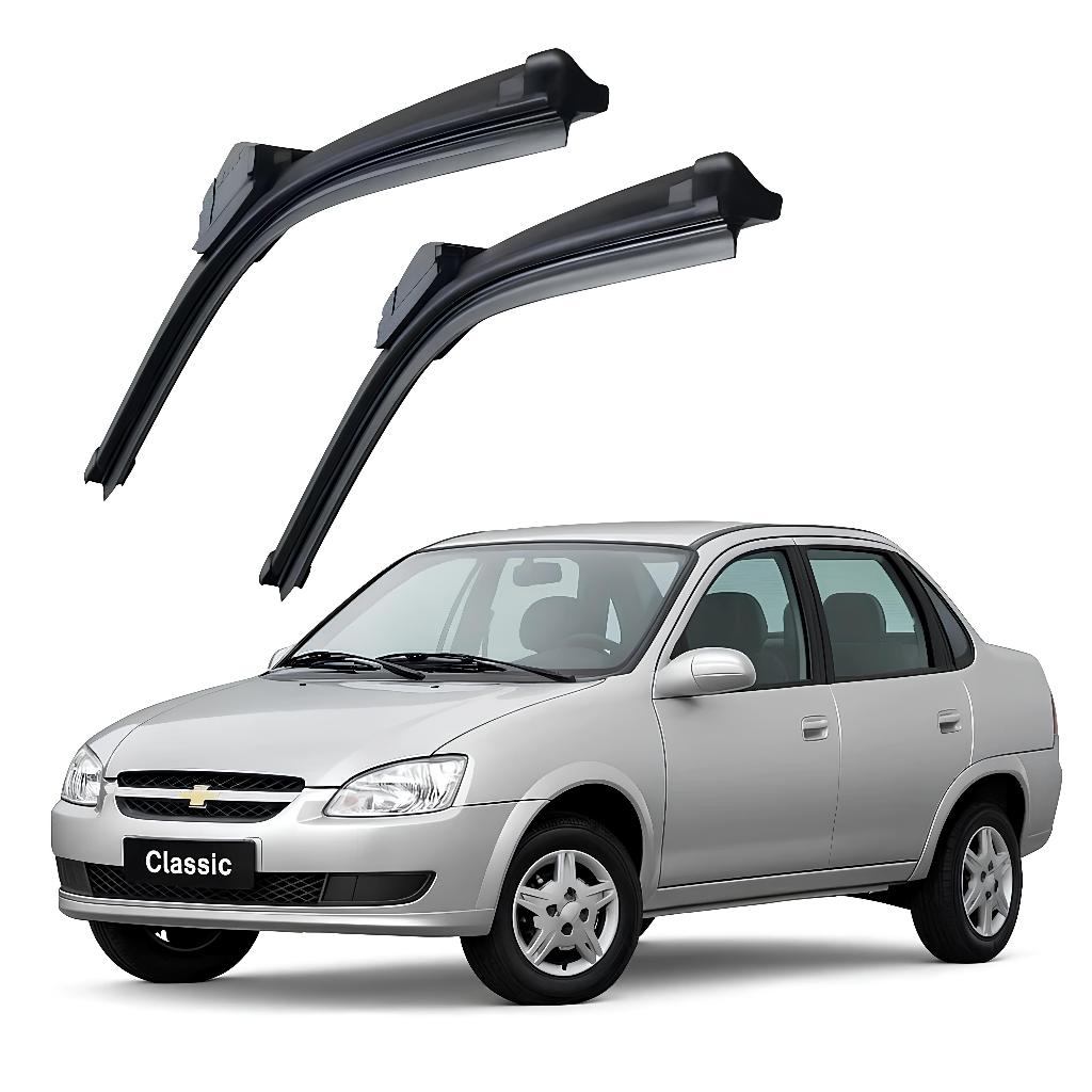Par de Palhetas Limpador de Para-brisa Dianteiro 18” para Corsa Sedan Classic 1995 a 2016 – Alta Performance