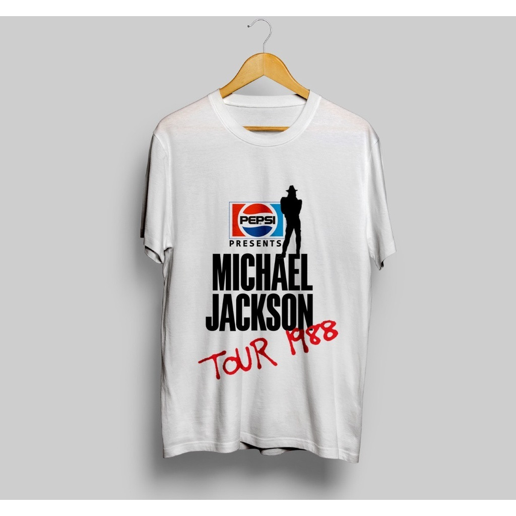 [Camiseta Premium em Algodão Puro]SISI Camiseta Michael Jackson Bad World Tour 1988