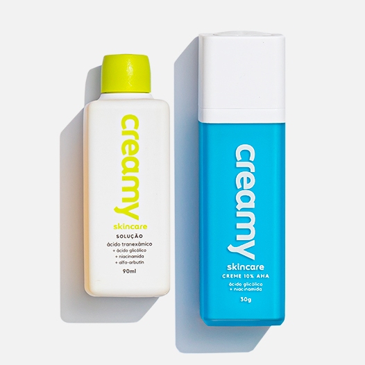 Kit Duo Esfoliante Químico - Ácido Glicólico  + Tônico Clareador - Ácido Tranexâmico