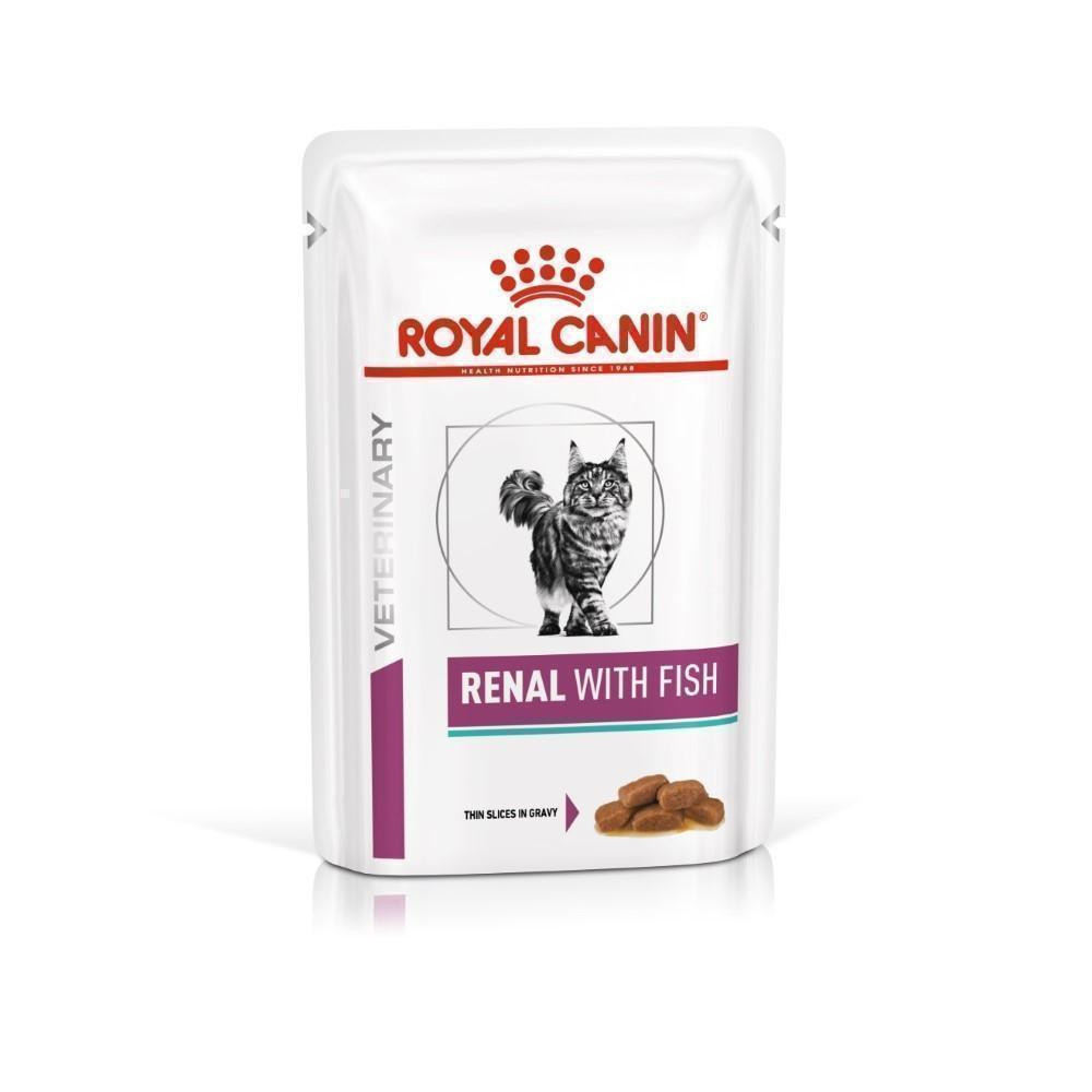 Ração Úmida Royal Canin Sachê Veterinary Diet Renal com Peixe para Gatos 85 g