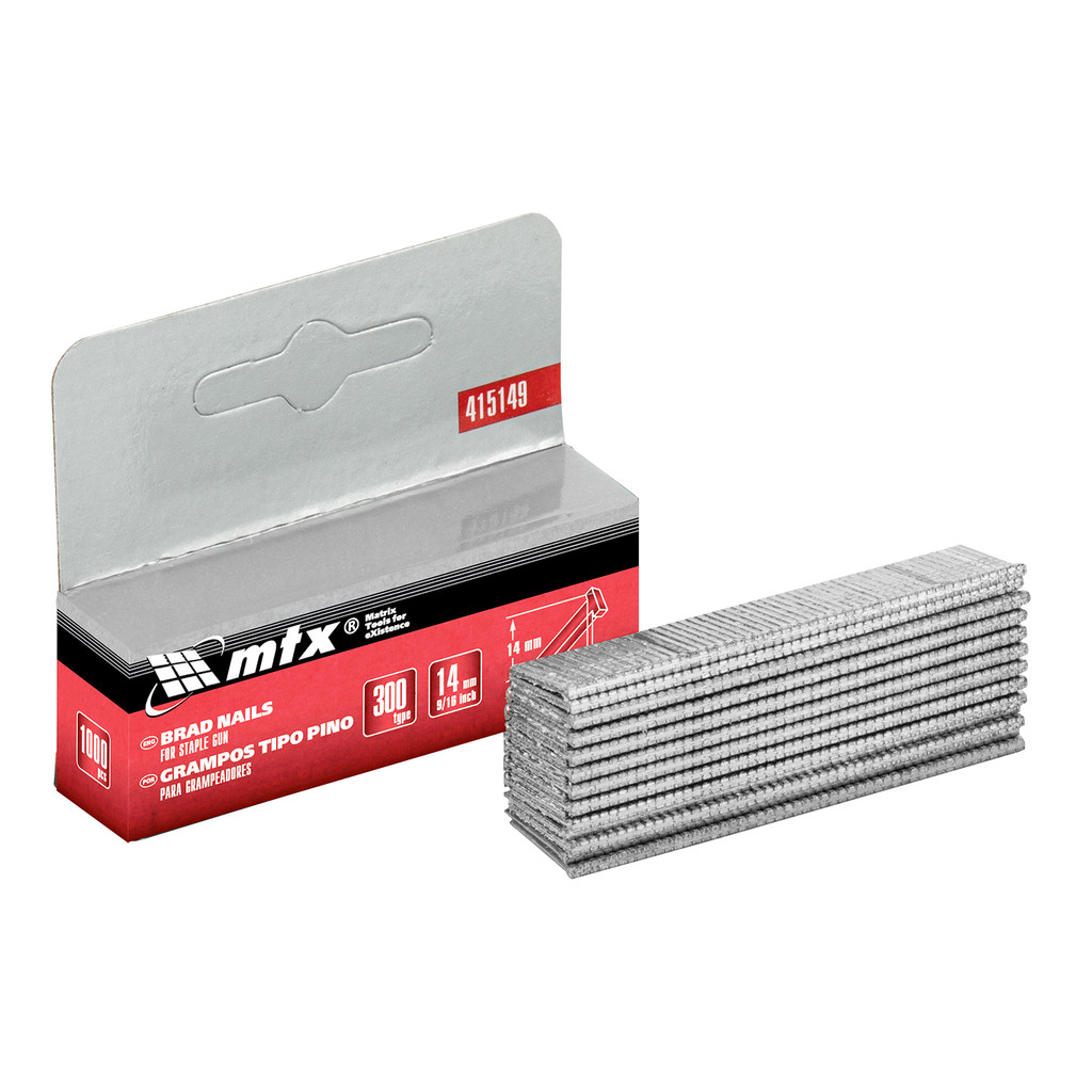 GRAMPOS PARA GRAMPEADORES, TIPO 300 T-VT, 14MM, COM CABECA, 1000 PCS // MTX