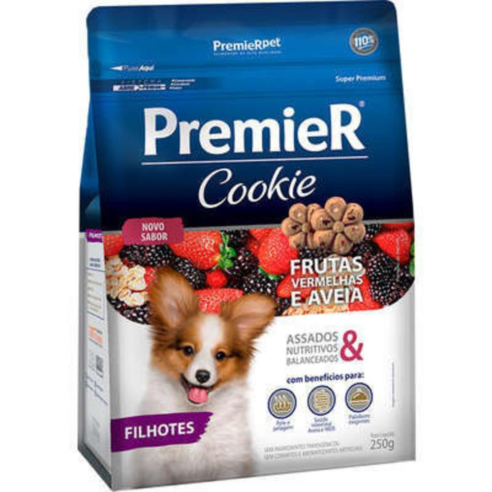 Biscoito Cookie para Cães Filhotes Sabor Frutas Vermelhas e Aveia 250g Premier
