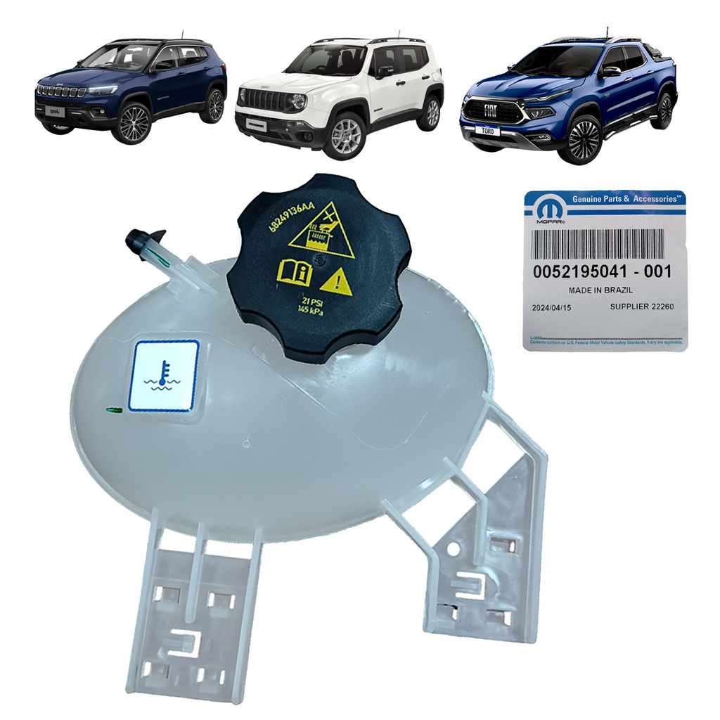 Reservatório Agua + Tampa Original Fiat Toro 1.8 2.0 2021/25