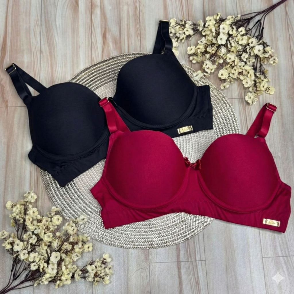 KIT 2 Sutiã Plus Size com Bojo Alças Largas Reforçado Alta  Sustentação