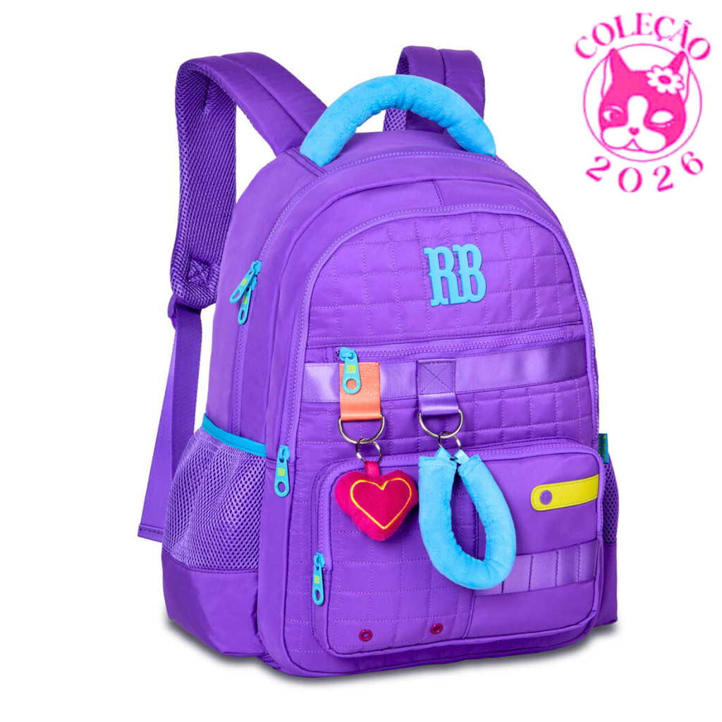 Mochila de Costas Rebecca Bonbon Plush-Clio Style Cor:Roxo Cor:Roxo