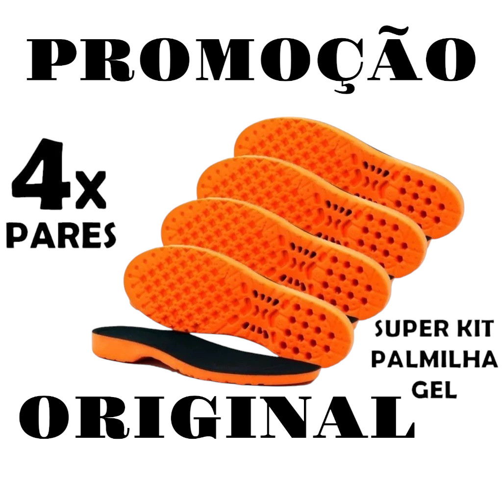 KITS COM (  4, 3 , 2 E 1 PAR ) Palmilha de Gel P.u Confortável Macia Ideal Para Quem Trabalha em Pé Durante Muitas Horas