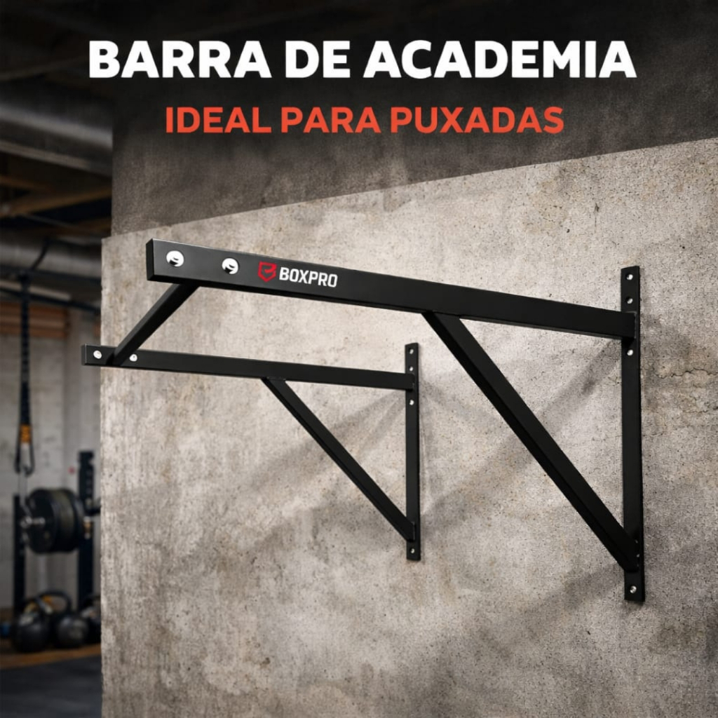 Barra Fixa de Parede para Exercícios Musculação Crossfit Reforçada
