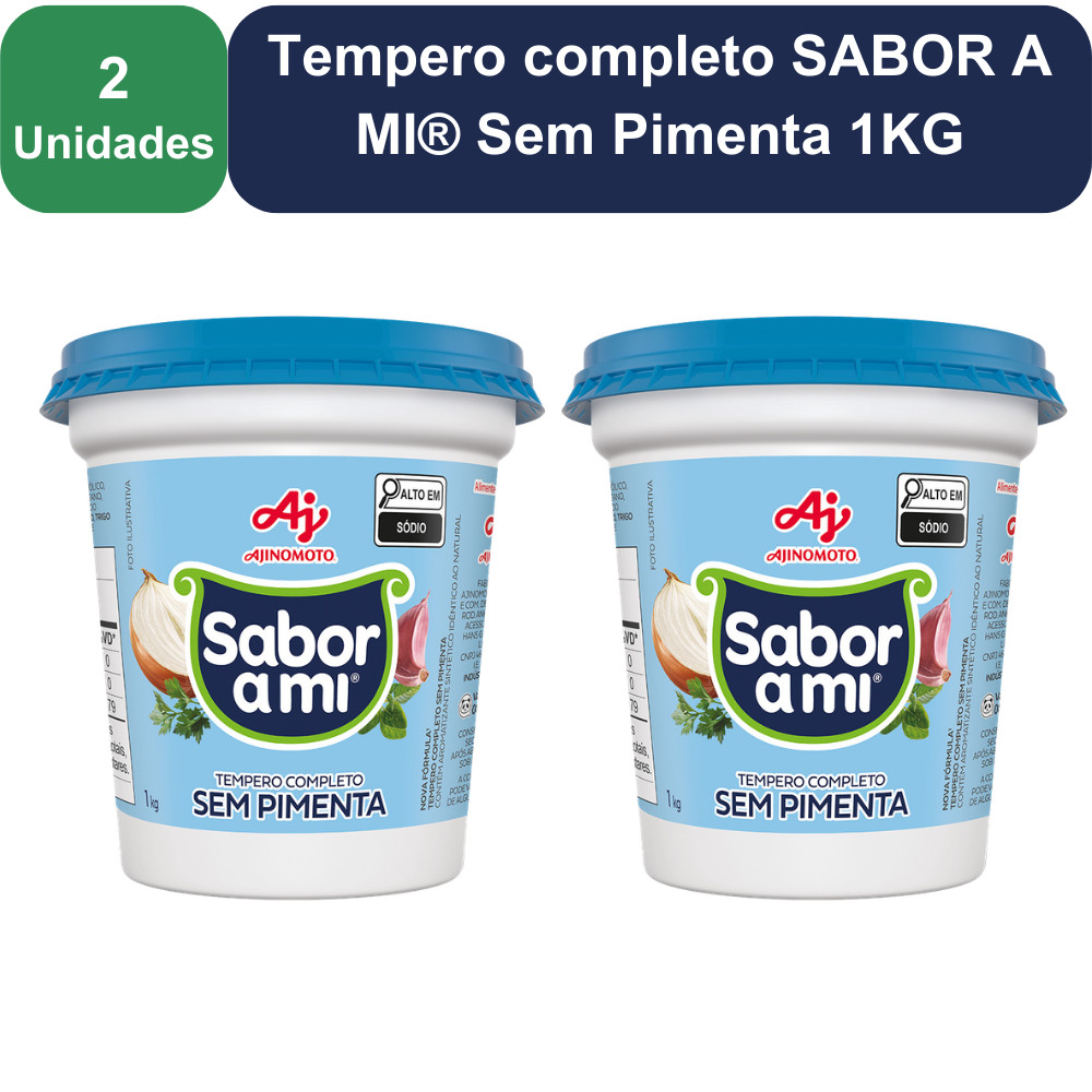 Kit 2 Unidades Tempero completo SABOR A MI® Sem Pimenta 1KG