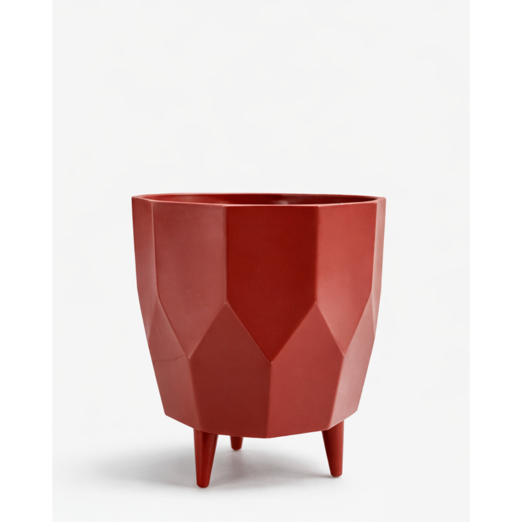Vaso para Planta Mini Facetado com Pé Luxo N4 21x17