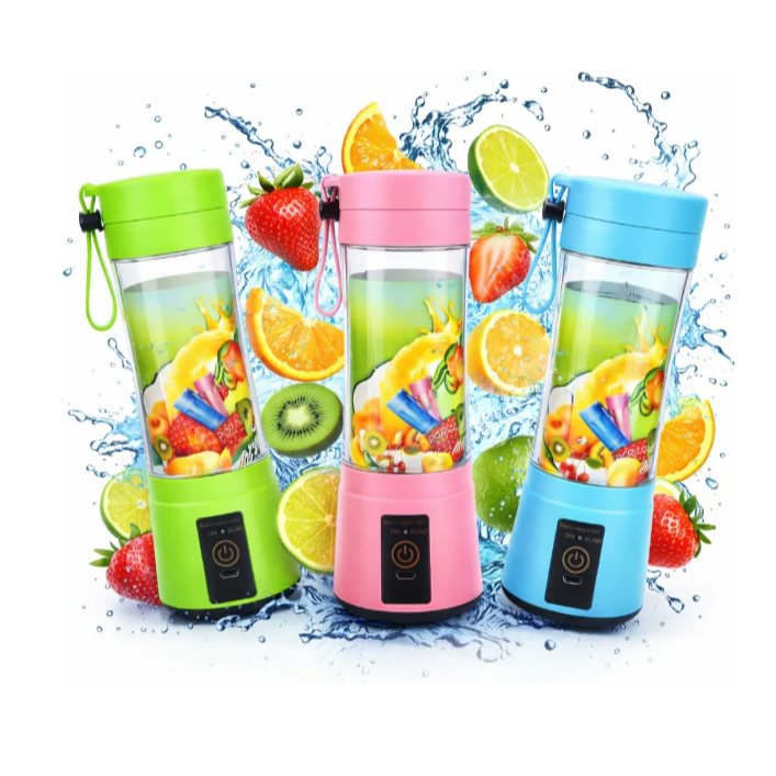 Mini Liquidificador Portátil Usb 6 Lâmi nas 380 ml Batedor Shake Copo Mixer Recarregável Fruta Suco Vitamina