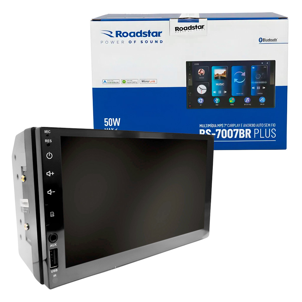 Multimídia Roadstar Rs7007br CarPlay sem cabo 7 polegadas