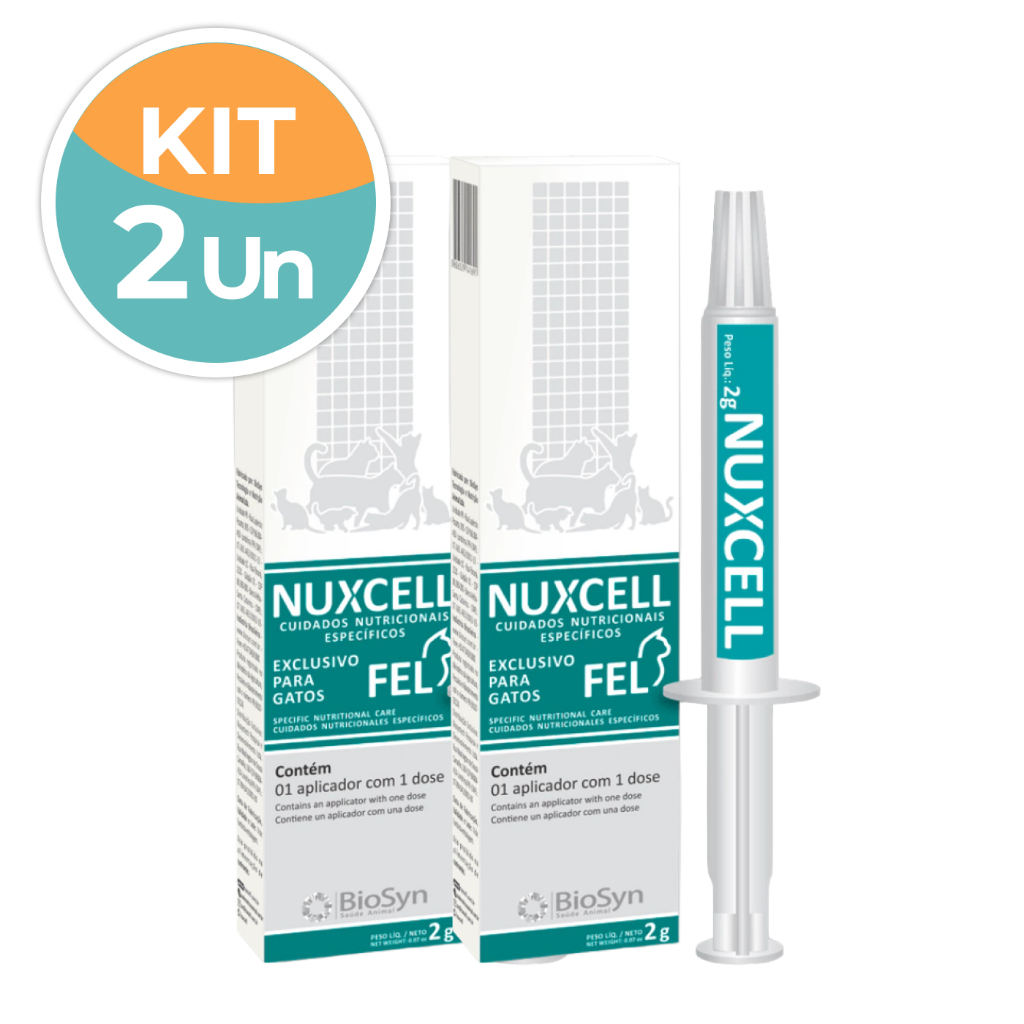 Kit 2 Nuxcell Fel Suplemento Vitamínico Para Gatos Biosyn 2g