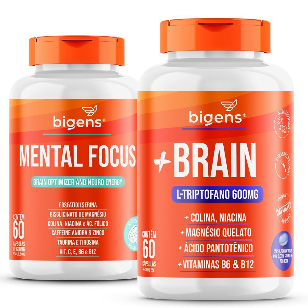 Kit Foco e Memória +Brain + Mental Focus | Suplemento para Concentração