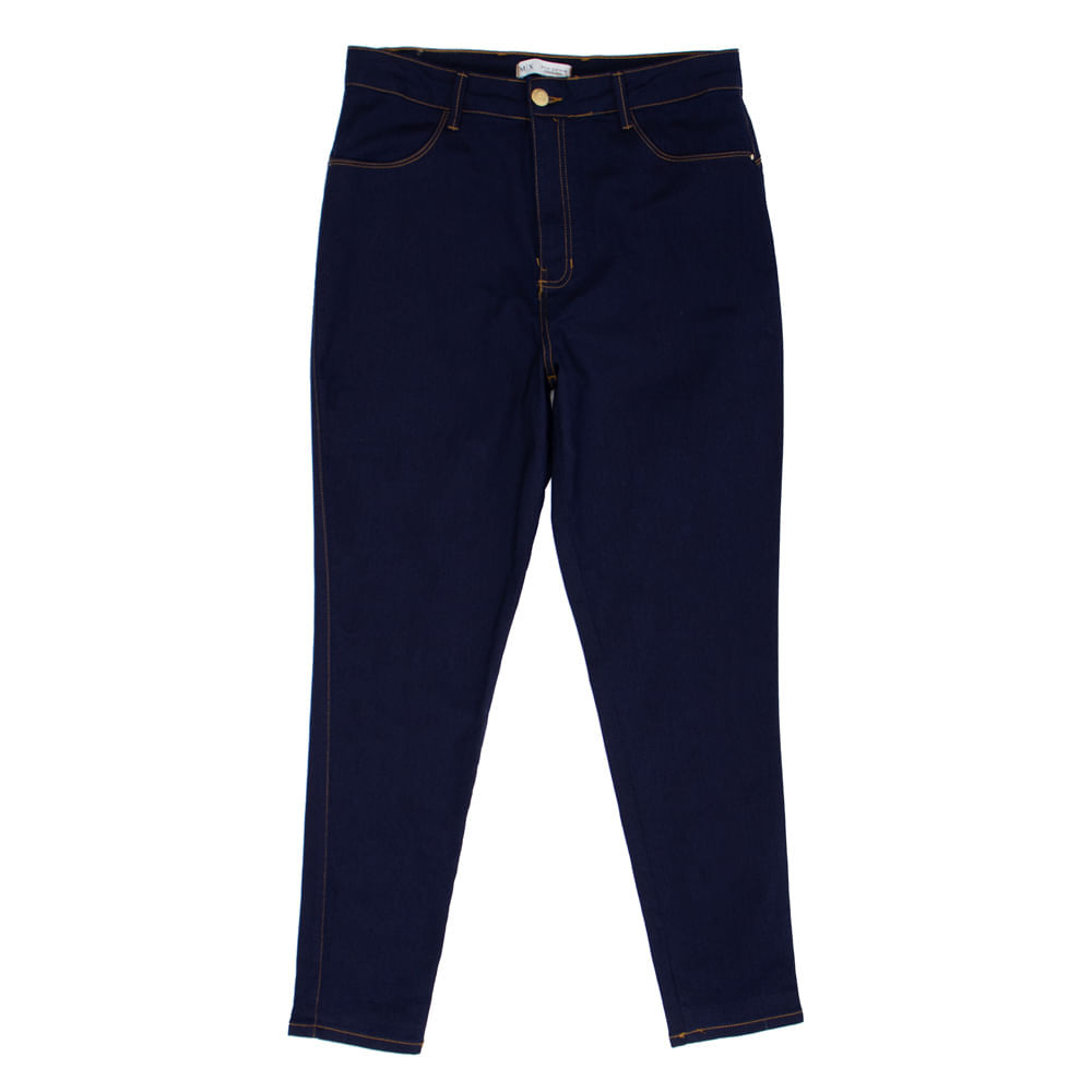 Calça Jeans Feminina Max Denim Plus Size Skinny Azul Escuro