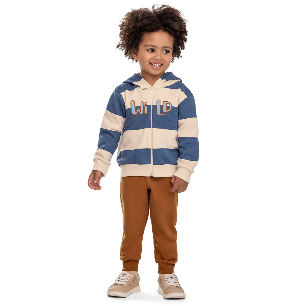 Conjunto Longo Infantil Menino Listras Elian Azul