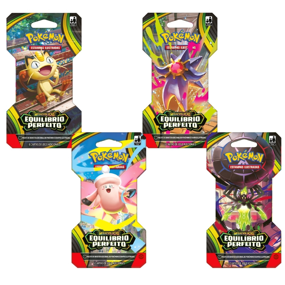 BLISTER UNITÁRIO MEGAEVOLUÇÃO EQUILÍBRIO PERFEITO ME03 COPAG CARTAS POKÉMON BOOSTER PACOTE TCG MEGA