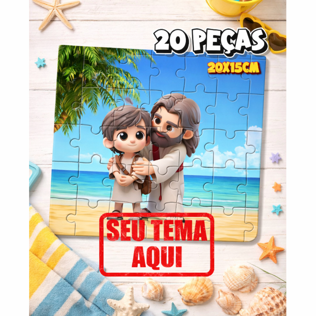 Quebra cabeça Brinde de festa 20 Peças - Personalizado