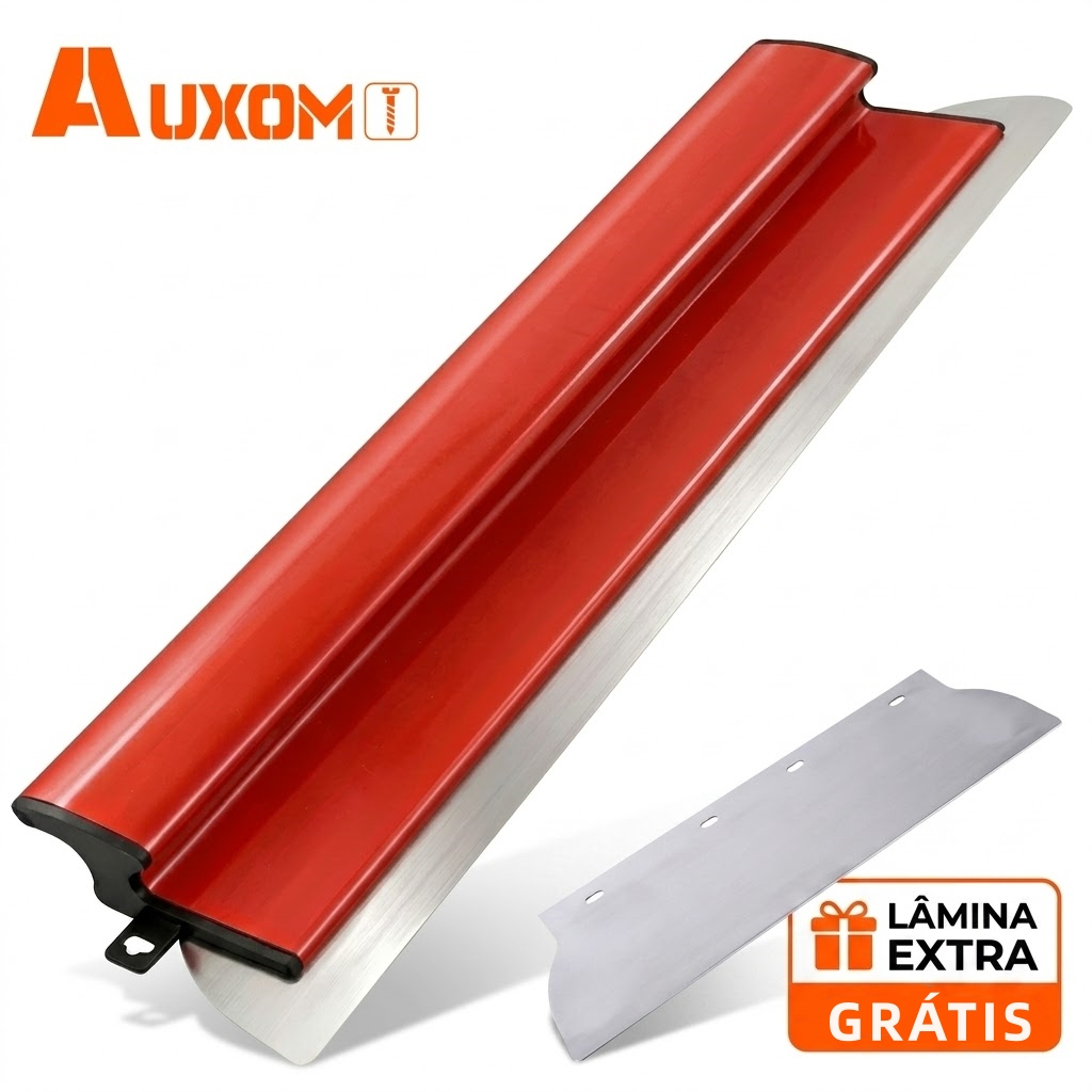 Desempenadeira Aço Inox 40cm Para Massa Corrida E Gesso Lâmina Flexível Profissional AUXOM